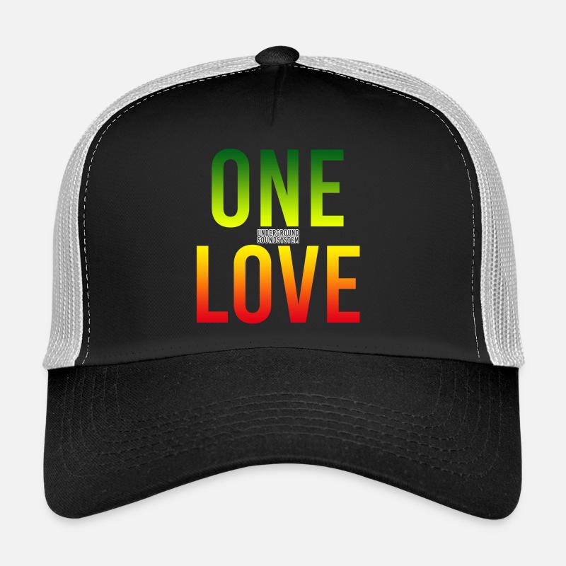 One Love Gradient: Einheit in Farbe - Trucker Cap - Schwarz/Steingrau