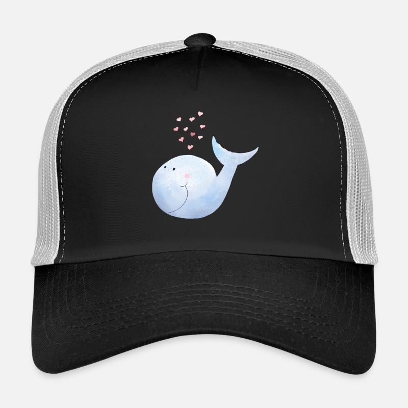 Wal versprüht Herzen I Blauwal Comic Trucker Cap