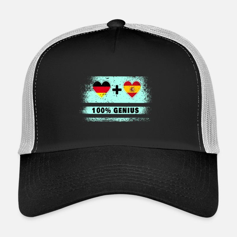Deutschland und Spanien 100% genial / Geschenk - Trucker Cap - Schwarz/Steingrau