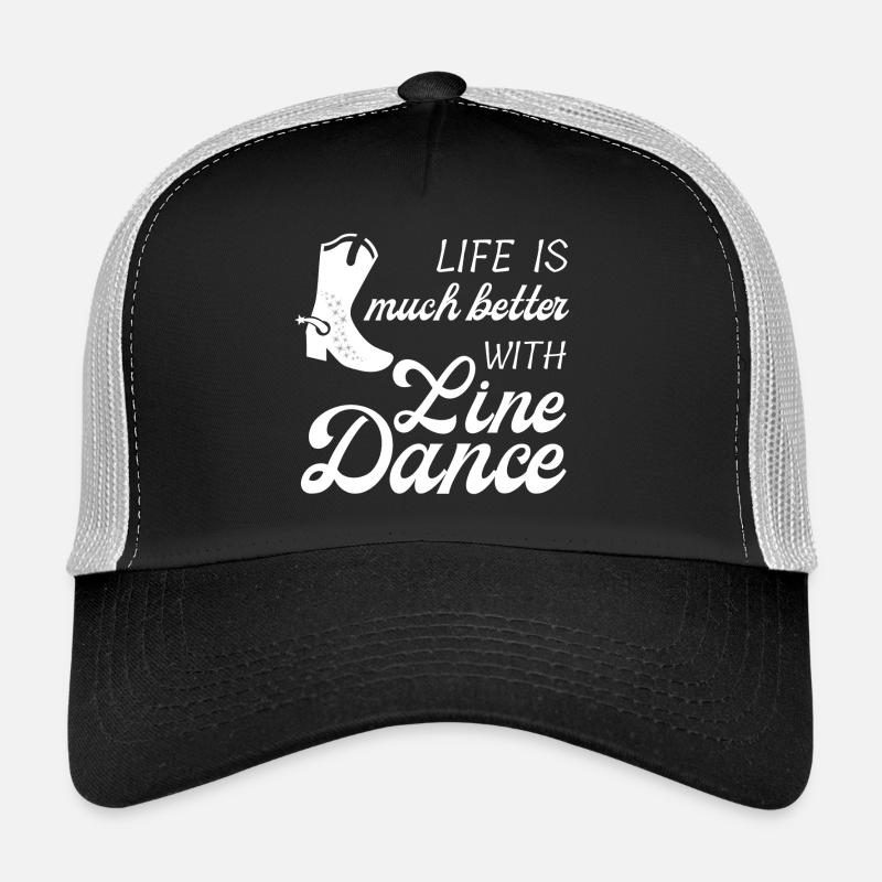 Geschenkidee: Live is much better with Line Dance - Trucker Cap - Schwarz/Steingrau