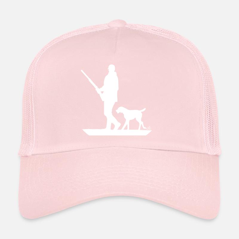 Chasseur avec chien à l'affût Casquette trucker 