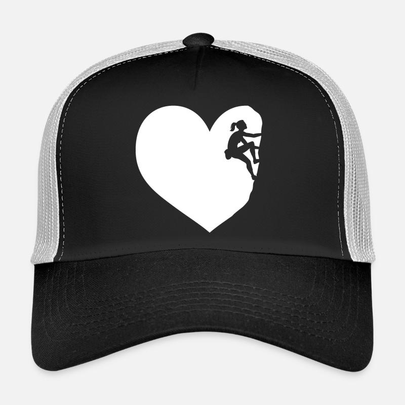 Ich Liebe Klettern Bergsteigen Boulder Herz - Trucker Cap - Schwarz/Steingrau