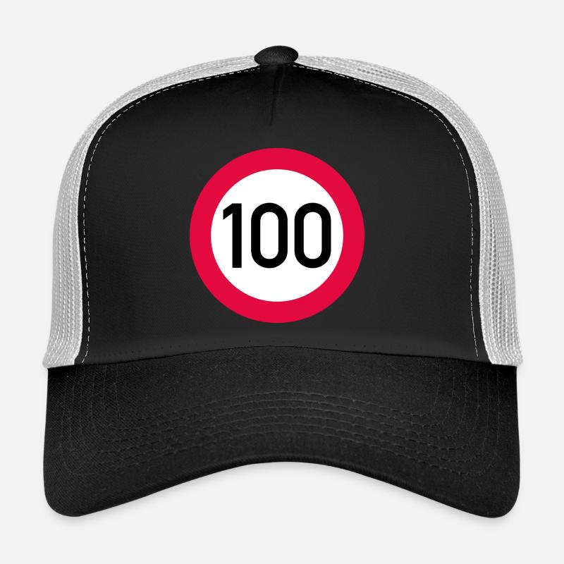 100e anniversaire attention ! Panneau de signalisation 100 km/h Casquette trucker 