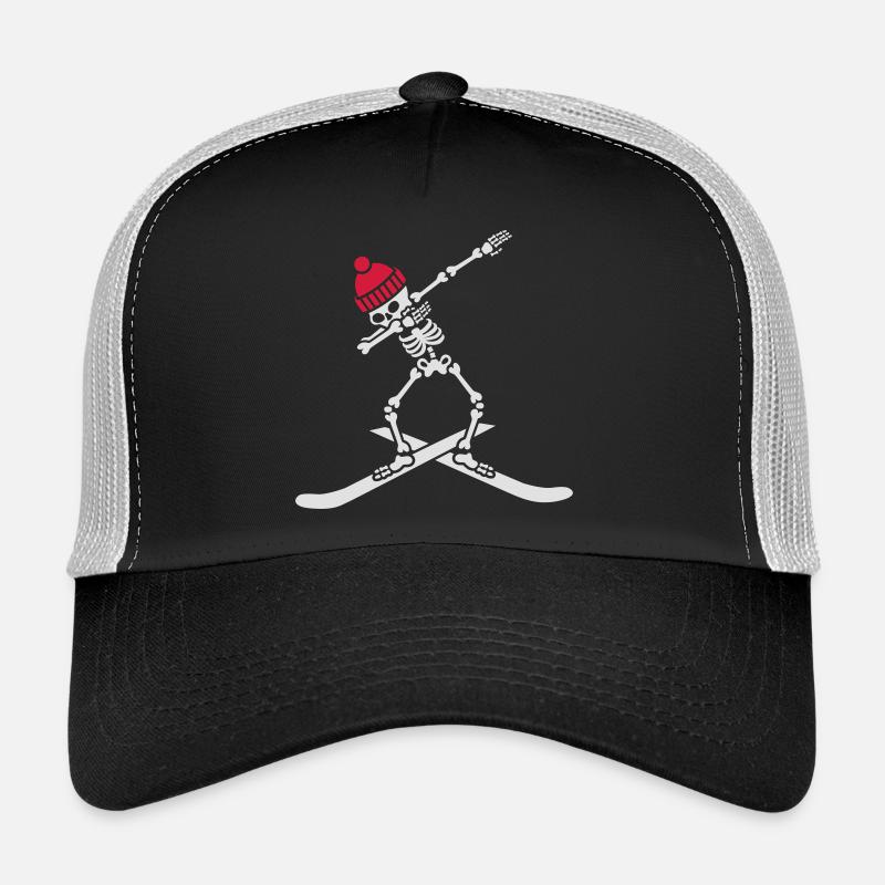 Dab dabbing skeleton ski skiing - Trucker Cap - Schwarz/Steingrau