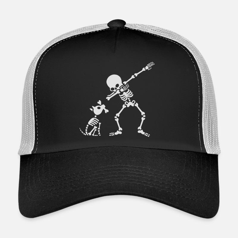 Dab dabbing skeleton Pet Dog Bone - Trucker Cap - Schwarz/Steingrau