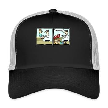 Cartoon voetballer grappig grappig grappig - Trucker Cap - zwart/steengrijs - Voor
