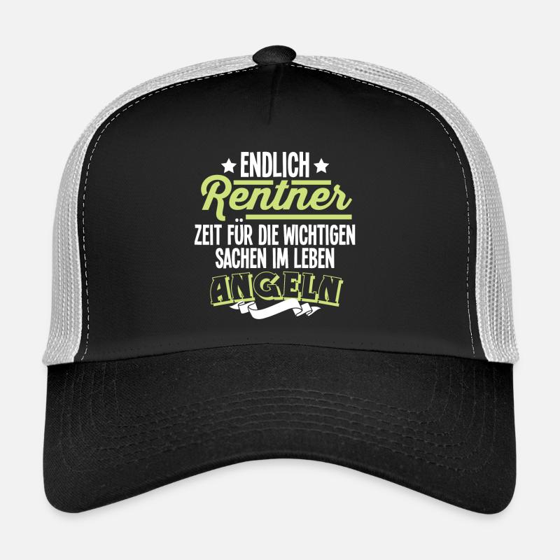 Rentner Angeln - Trucker Cap - Schwarz/Steingrau