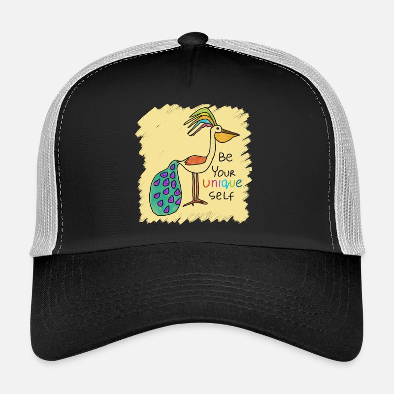 Schöner Vogel, lustig, speziell, einzigartig mit Text - Trucker Cap - Schwarz/Steingrau