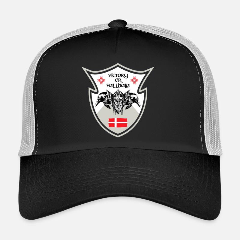 Dänemark Wikinger Design - Trucker Cap - Schwarz/Steingrau