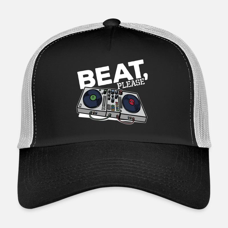 Beatbox Turntable MC DJ Deejay Scratchen Hip Hop - Trucker Cap - Schwarz/Steingrau