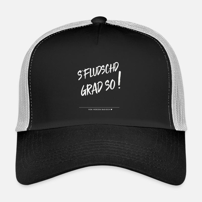 Wenn es gut läuft - dann fludschds grad so! - Trucker Cap - Schwarz/Steingrau