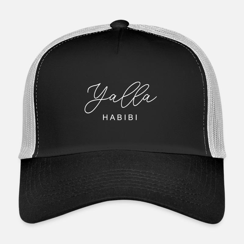 Yalla Habibi Arabisch Muslim Schatz Islam Geschenk - Trucker Cap - Schwarz/Steingrau