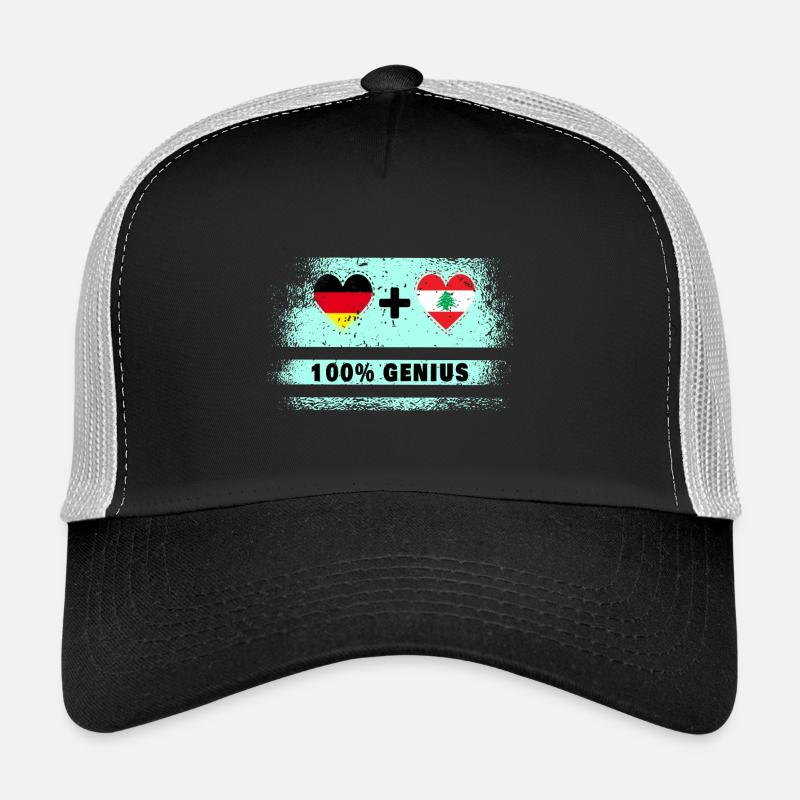 Deutschland und Libanon 100% Genial / Geschenk - Trucker Cap - Schwarz/Steingrau