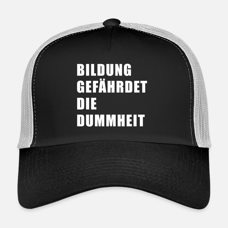 Bildung gefährdet die Dummheit - Trucker Cap - Schwarz/Steingrau