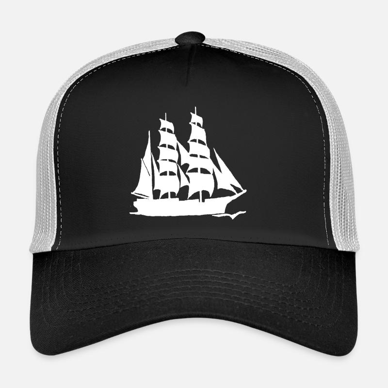 VOILIER GRAND FORMAT BLANC Casquette trucker 