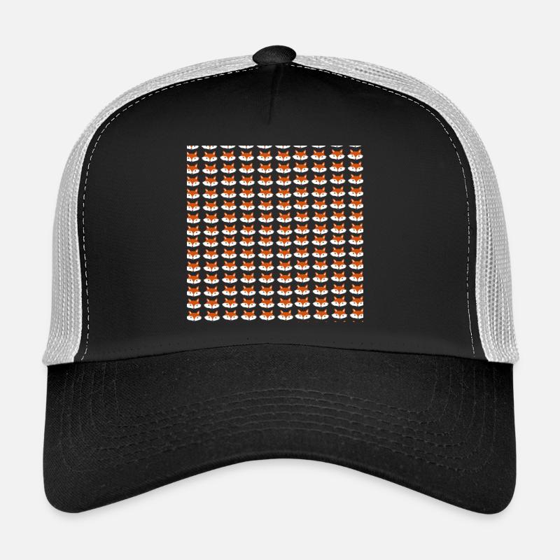 Fox head pattern, children's pattern - Trucker Cap - black/stone grey