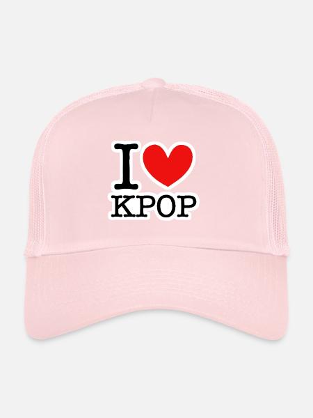 Kpop - Casquette trucker  - rose pâle - Devant