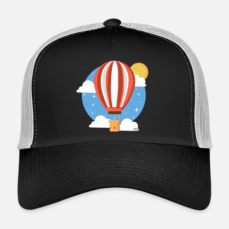 Ballon céleste coloré - Casquette trucker  - noir/gris pierre