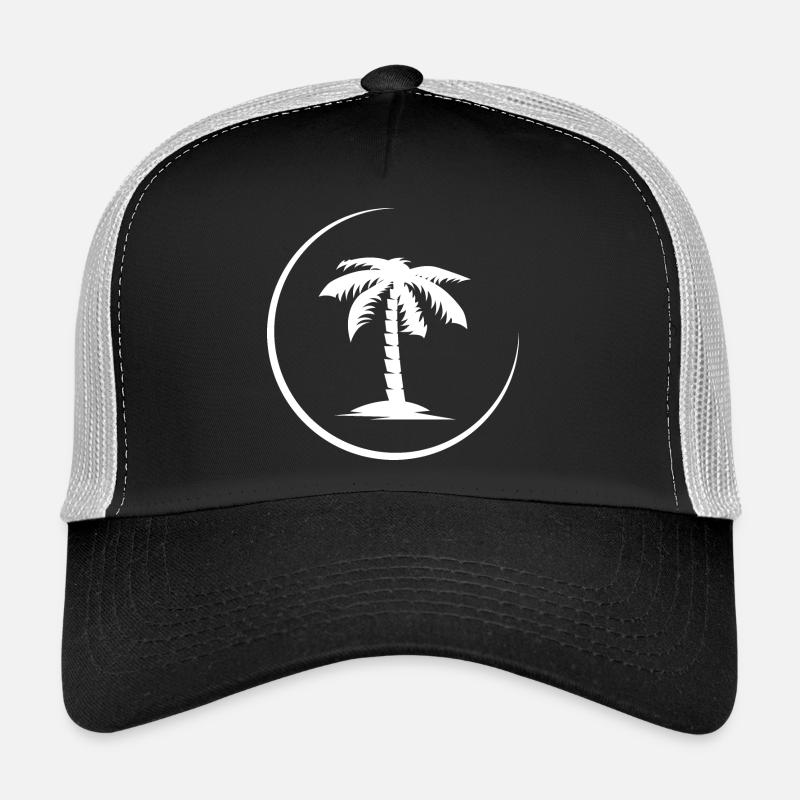 palm palme summer beach symbol Logo icon - Trucker Cap - Schwarz/Steingrau