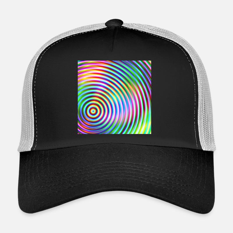 Colored Rounds 3d - Casquette trucker  - noir/gris pierre