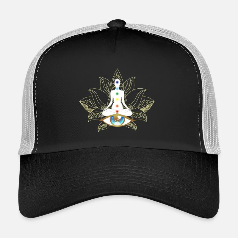 Chakras et Œil: Méditation Dorée Casquette trucker 
