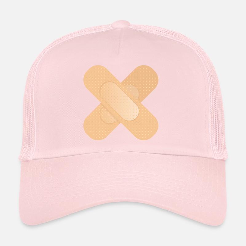 Dispositif de fixation croisé comme élément de conception Casquette trucker 