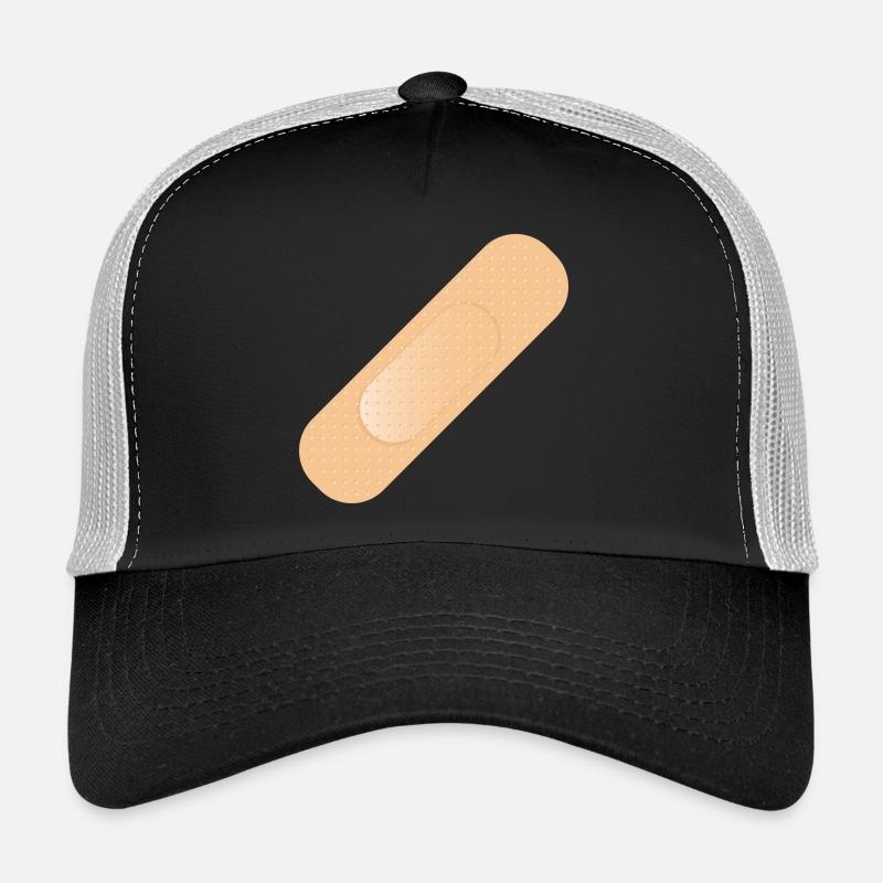 einfaches Heftpflaster als Gestaltungselement - Trucker Cap - Schwarz/Steingrau