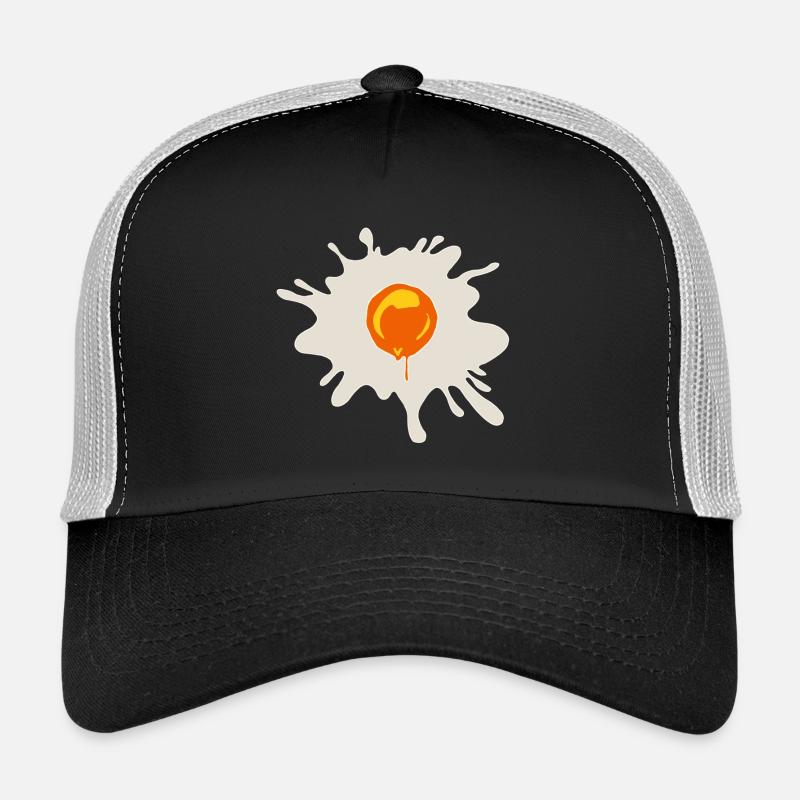 Orangener Farbklecks Tropfen Ei - Trucker Cap - Schwarz/Steingrau