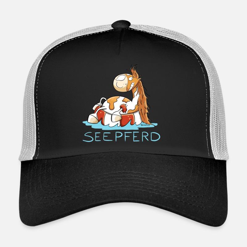 Seepferd im Urlaub I Comic Wortspiel Pferd Trucker Cap