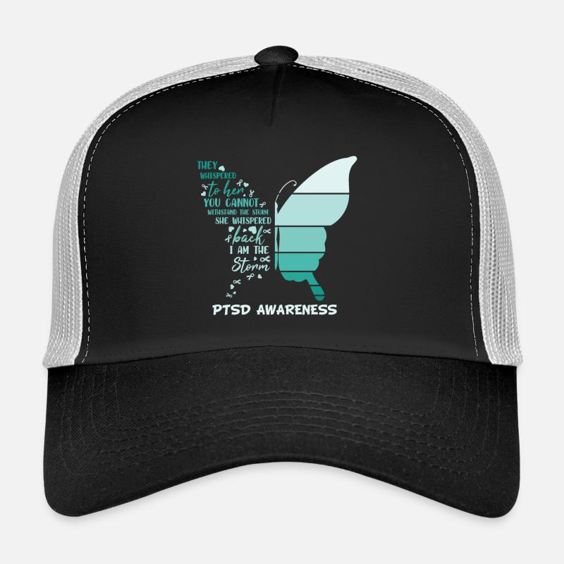 Ich bin der Sturm Ptsd Awareness Schmetterling Trucker Cap