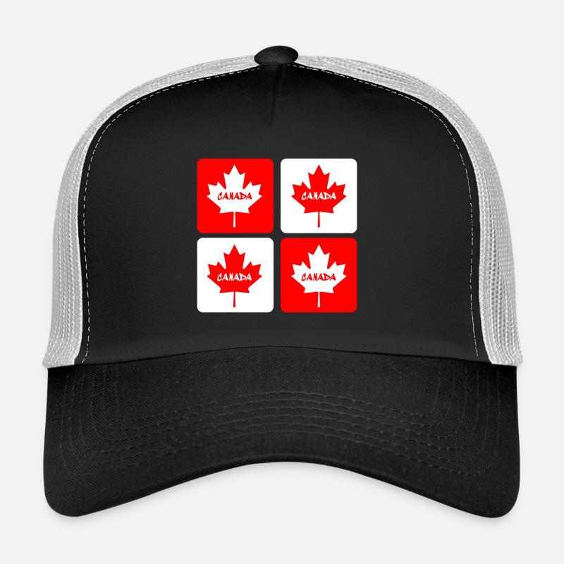 Drapeaux en feuille d'érable du Canada Casquette trucker 