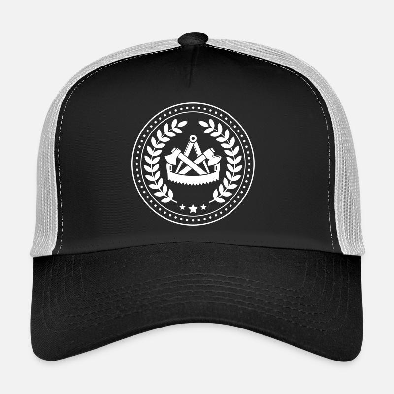 Guild sign Carpenter with laurel wreath Trucker Cap
