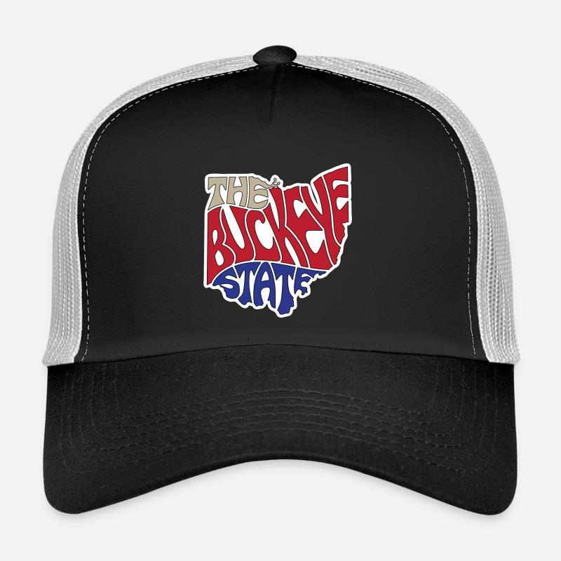 The Buckeye State Ohio Map Word Cloud Trucker Cap