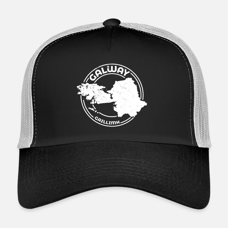 Comté de Galway en Irlande | Timbre de contour de carte - Casquette trucker - noir/gris pierre