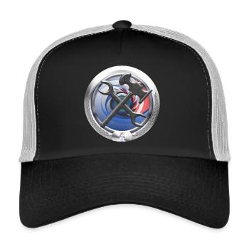 Handwerk Heizung Wasser Sanitär Emblem - Trucker Cap - Schwarz/Steingrau - Vorne