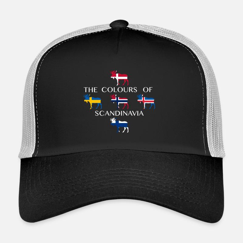 Scandinavia Flags Moose Colors Norway - Trucker Cap - black/stone grey