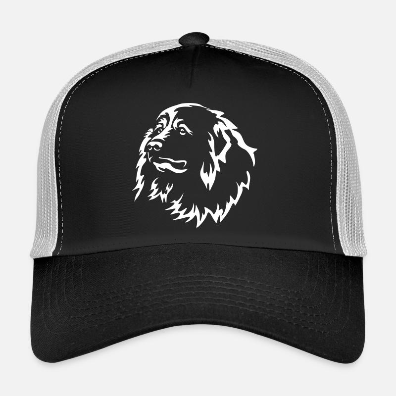 Pyrenäenberghund Kopf "Black Edition" - Trucker Cap - Schwarz/Steingrau