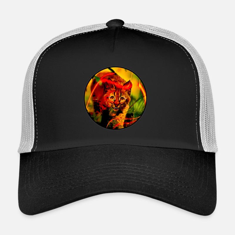 Petit chat lynx avec le sourire Casquette trucker 