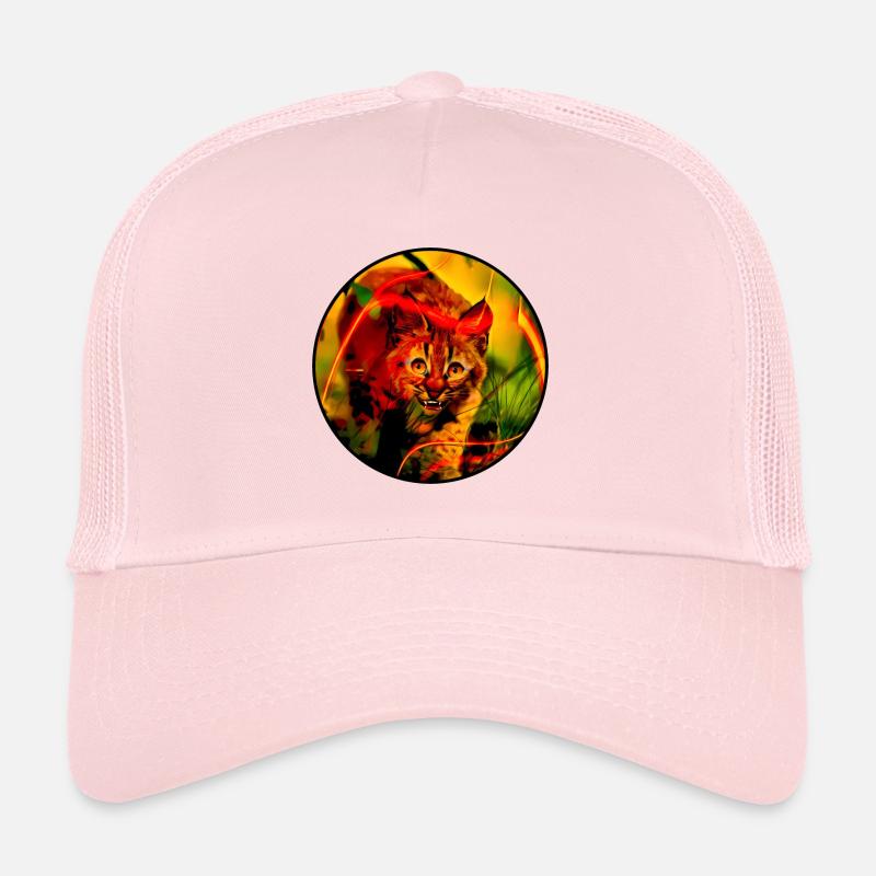 Petit chat lynx avec le sourire Casquette trucker 