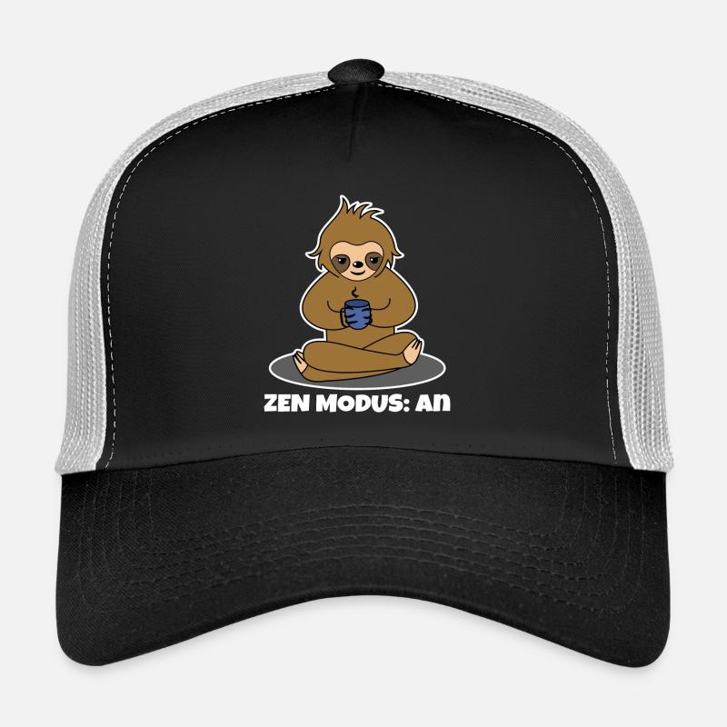 Kaffeetrinker Kaffee Trinken Faultier Kaffeetasse - Trucker Cap - Schwarz/Steingrau