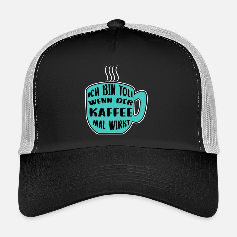 Kaffeetasse Kaffee Statement Koffein Kaffeetrinker - Trucker Cap - Schwarz/Steingrau