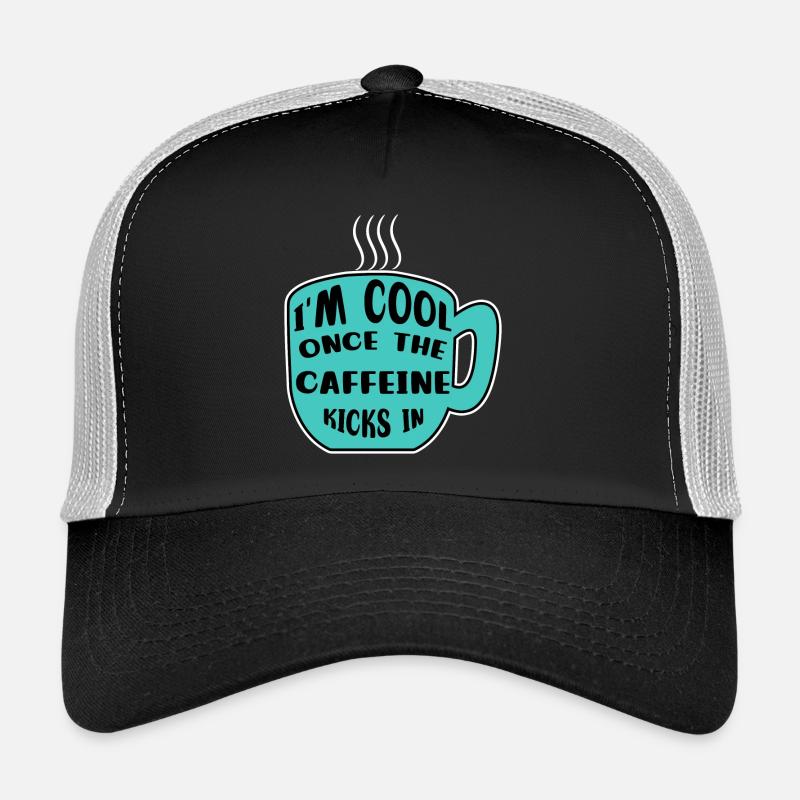 Caféine Coffee Drinker Coffee Cup Coffee Déclaration Casquette trucker 