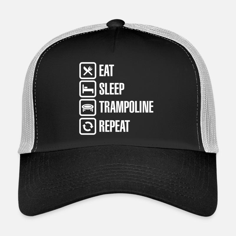 Trampoline Jumping Eat Sleep Trampoline Répéter Casquette trucker 