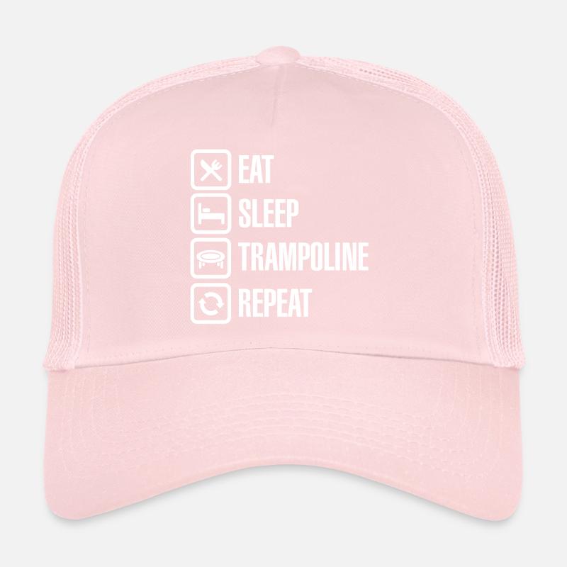 Trampoline Jumping Eat Sleep Trampoline Répéter Casquette trucker 