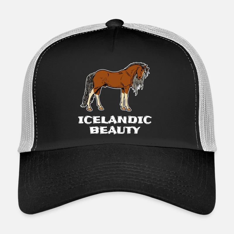 Islandpferde Statement Pferdeliebe Pferdefan - Trucker Cap - Schwarz/Steingrau