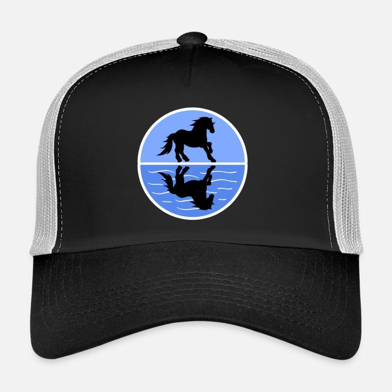 Cool Haflinger Pferde Islandpferde Pferdenarr - Trucker Cap - Schwarz/Steingrau