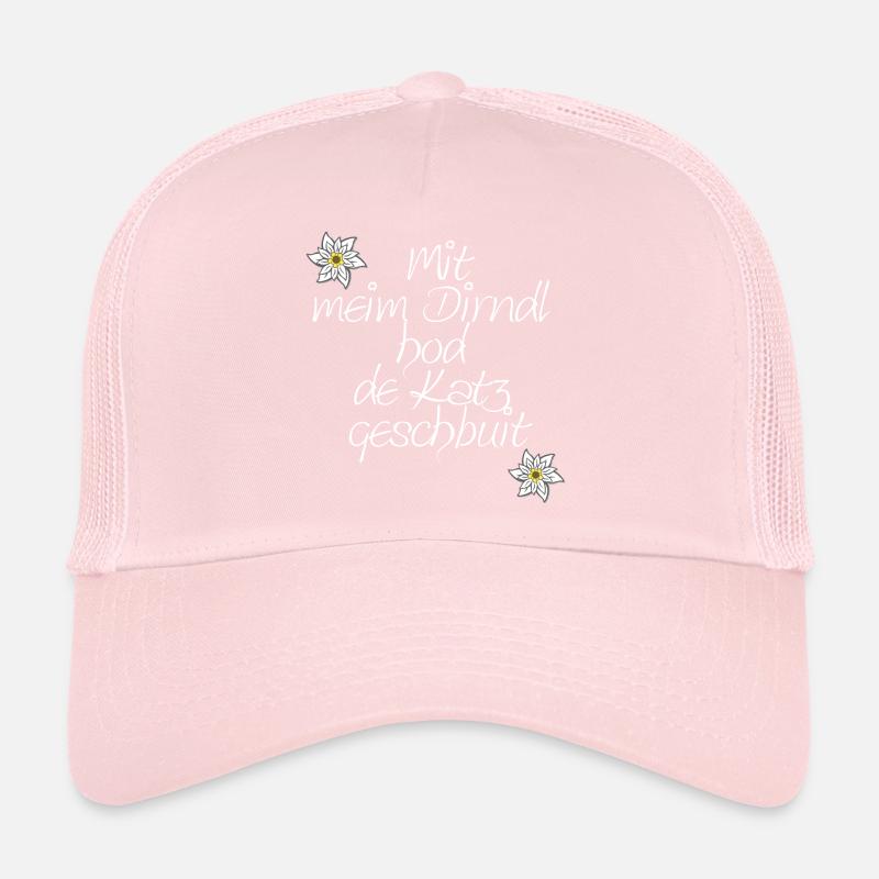 dialektsprüche frau, Dirndlspruch, „Mit meim Dirnd Trucker Cap