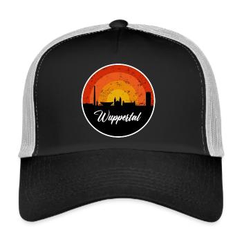 Wuppertal Skyline Schreibschriift - Trucker Cap - Schwarz/Steingrau - Vorne