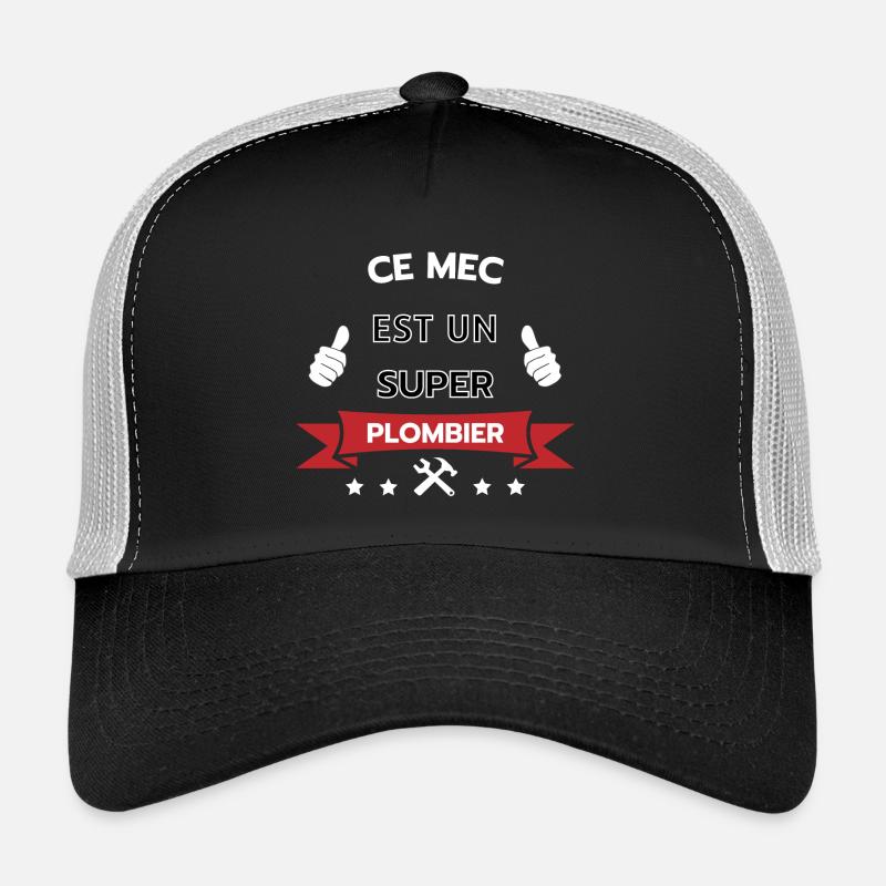 Ce mec est un super plombier - Casquette trucker - noir/gris pierre
