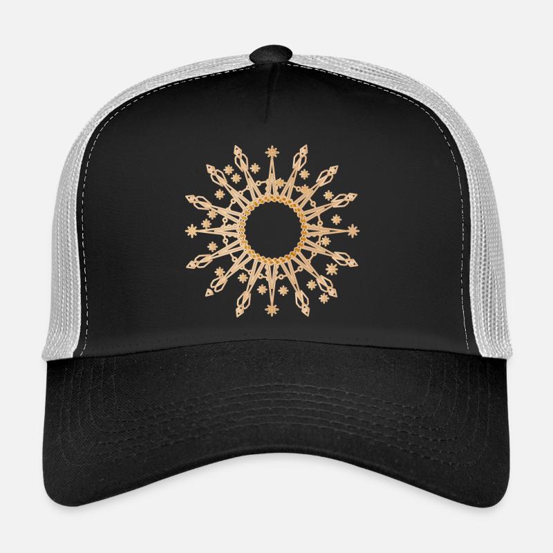 Étoile dorée radieuse comme cadre - Casquette trucker  - noir/gris pierre